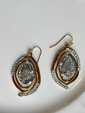 ALEXIS BITTAR CRYSTAL ENCRUSTED SPIRAL DROP EARRING